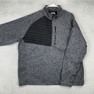 NRA Fleece Pullover Jacket Adult 2XL Grey‎ Black Half Zip Pocket Mock Neck Mens